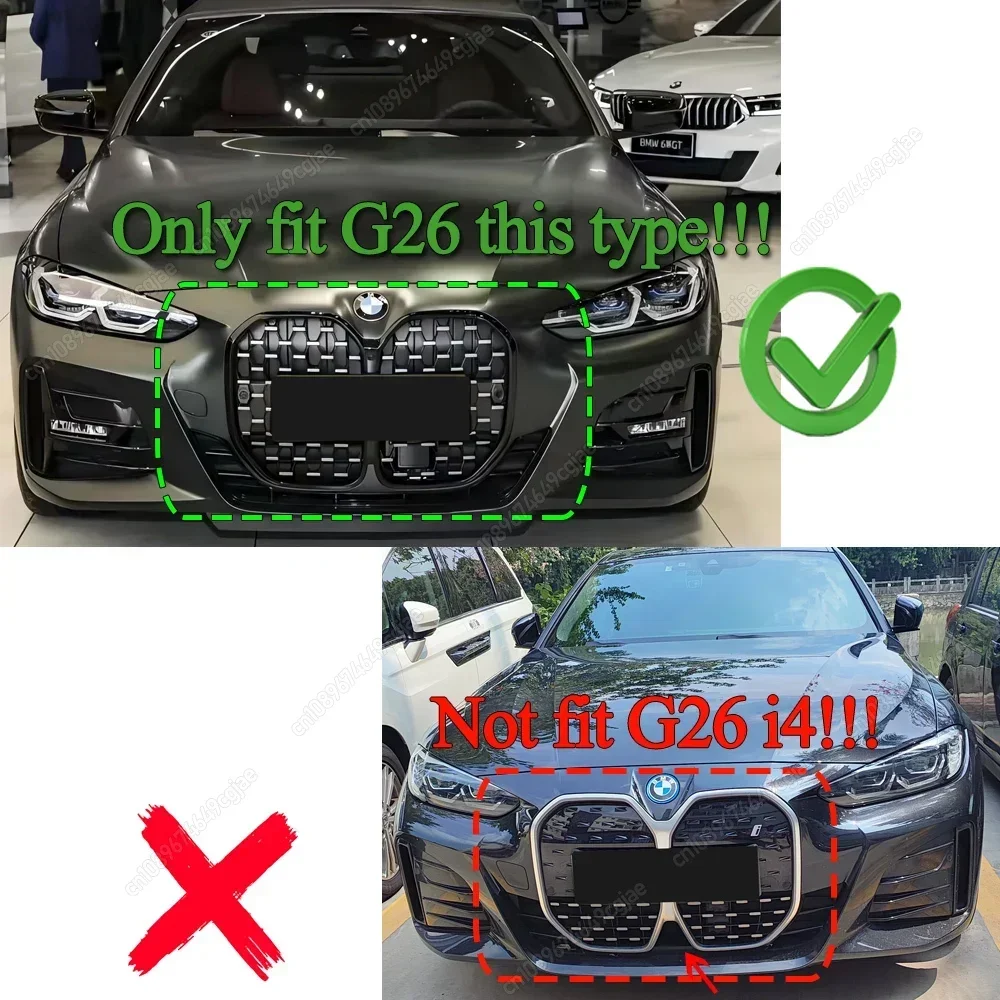 لسيارات BMW 4 Series G26 Gran Coupe 2021-2024 4-Door Black Kidney Bumper Grills مع ACC اكسسوارات السيارات استبدال الشبكة الأمامية