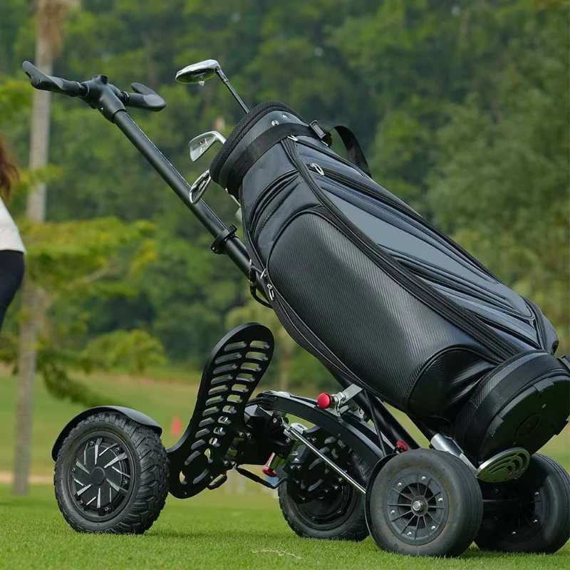 New Model Folding Electric Trolley Scooter Remote Control Golf Push Carts Lithium Battery Aluminium Material Sale