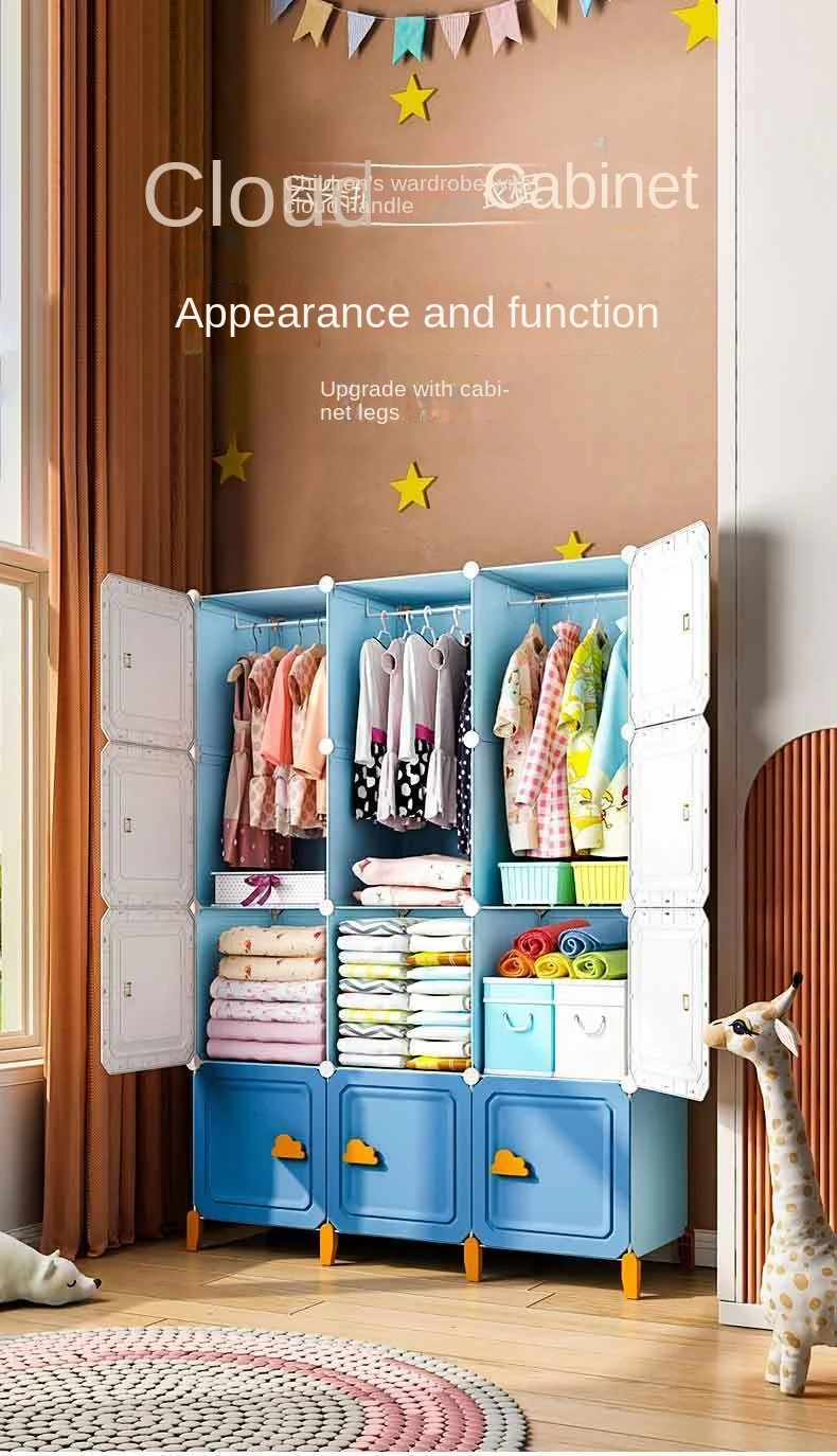 Armoires de rangement en plastique multicouches pliables, armoire domestique moderne, Psychpour enfants, meubles de chambre à coucher, évalué T1