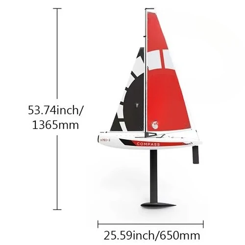 Remote-Controlled Sailboat Unpowered Compass Competition Ship 650mm Ship Model Toy Gift Rc Boat Outdoor Recreational Water view 2