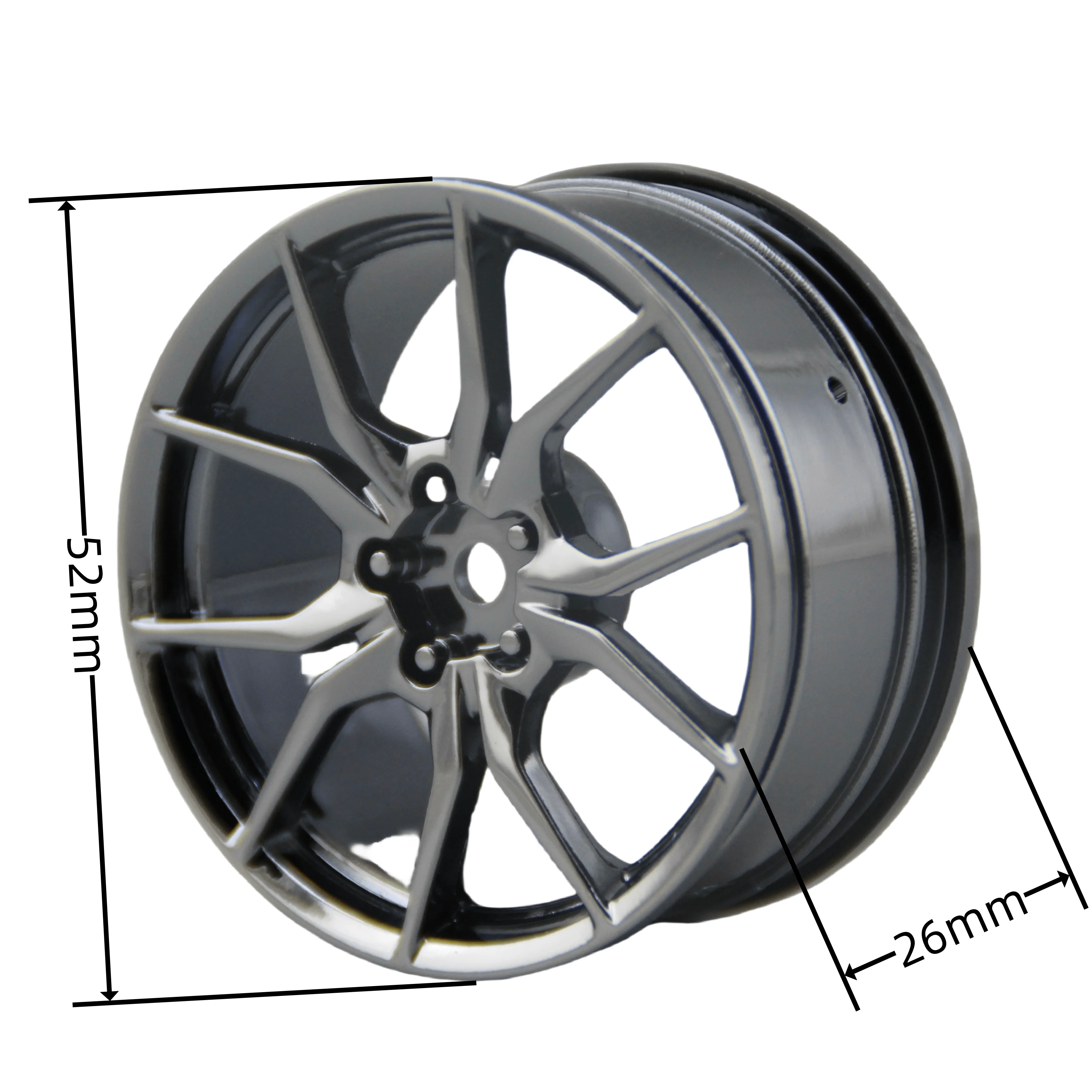 4pcs 1/10 Touring&Drift Nylon Wheel Rim O5YCH (Chrome Gray)  fits for 1:10 Touring&Drift Car Yokomo HPI Tamiya