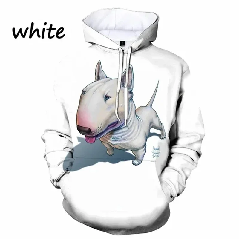 The Latest Bull Terrier 3D Graphic Hoodie Animal Dog Long-sleeved Sweatshirt Fall Jumper Top Hooded Oversized High Quality Hoody