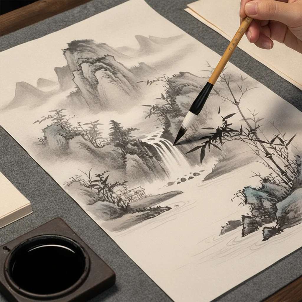 Traditional Chinese Calligraphy Brush Oil Painting Oil Watercolor Scriptures Writing Brush Wood Goat's Hair Art Paint Brush