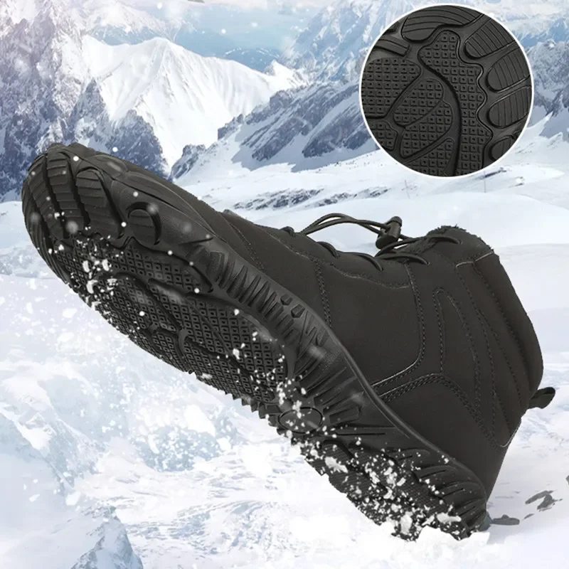 Winter Booties for Men Women Snow BareFoot Casual Shoe Outdoor Work Shoes for Trekking Climbing Working High Ankle Snow Boots