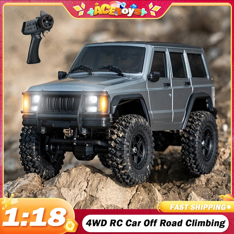 1:18 4WD RC Car with LED Light Off Road Climbing Vehicle Simulated Remote Control Model Outdoor Cars Children Toy Birthday Gift