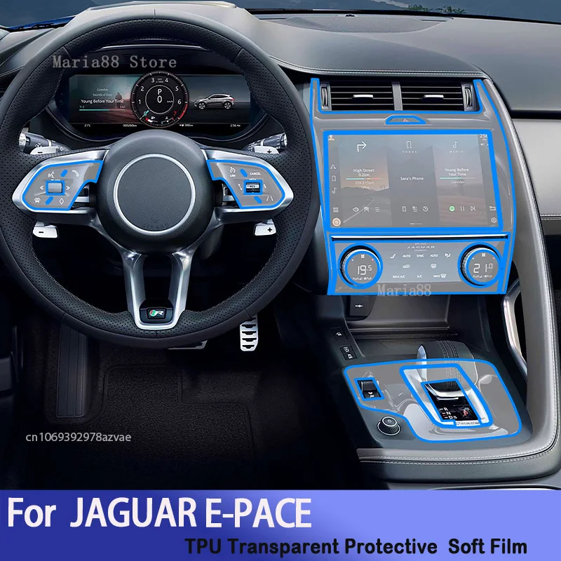 

For JAGUAR E-PACE 2021-2024 Car Interior Center Console Transparent TPU Protective Film Anti-scratch Repair Sticker