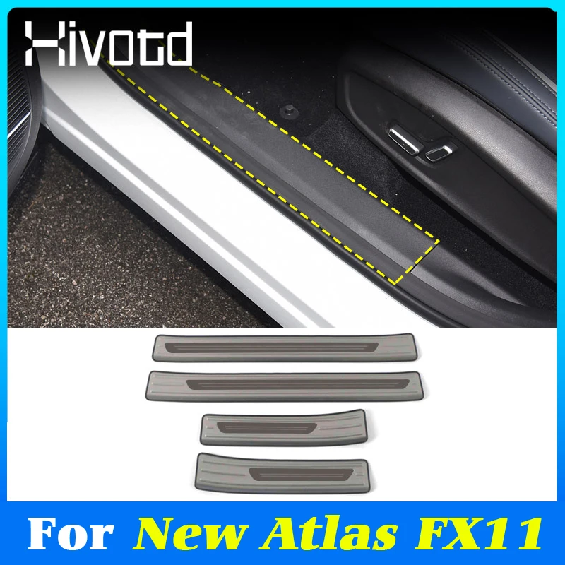 Автомобильный порог, противоударная крышка, защита от царапин, порог, наклейка, аксессуары для интерьера для Geely New Atlas FX11 Boyue L Starray 2024