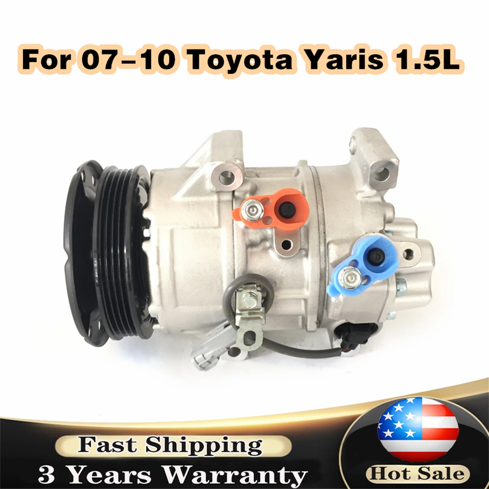 

CAR A/C Compressor w/ Clutch for Toyota Yaris 1.5L 2007 2008-2010 CO 11078RL 157318 158318 111157318