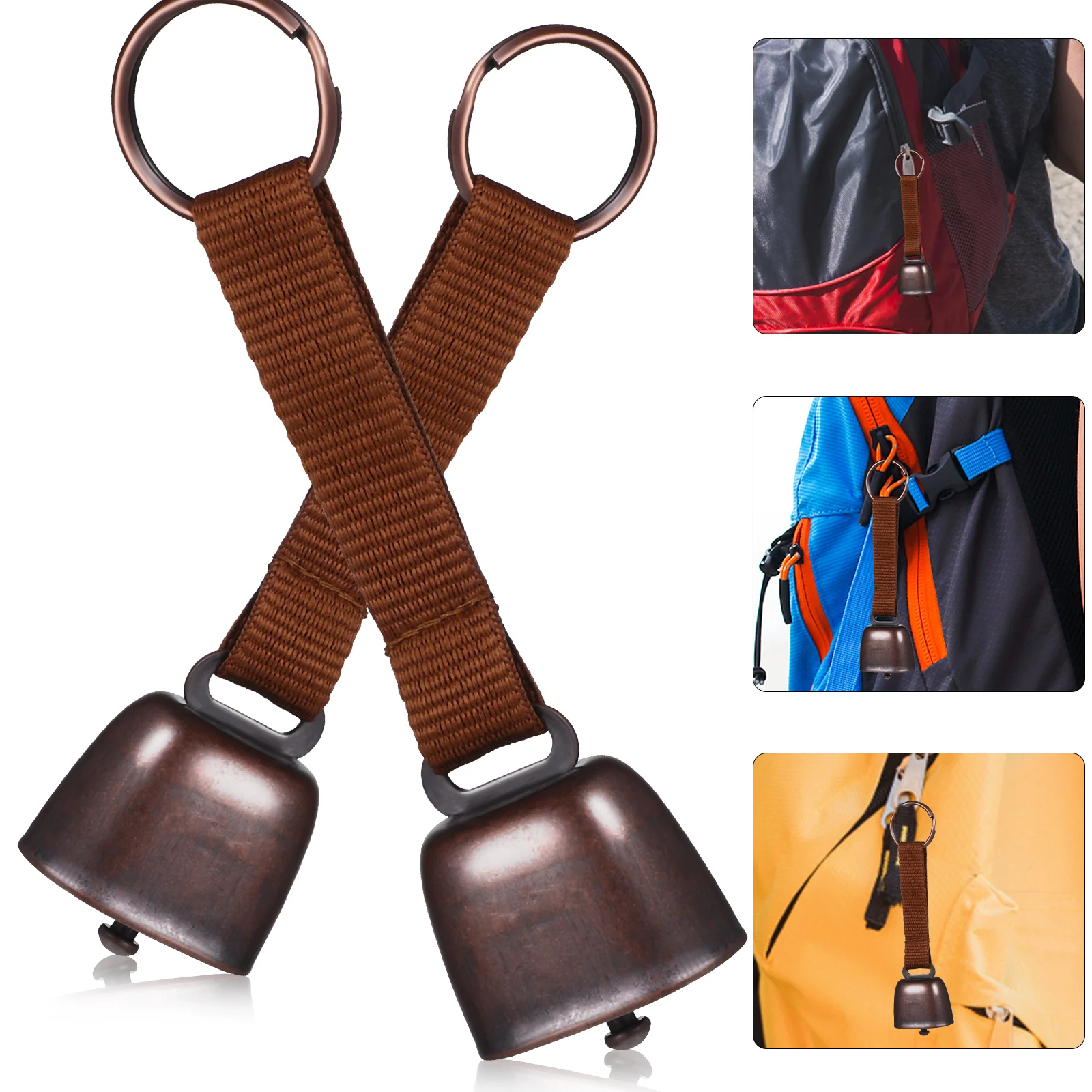 2 stücke Bär Premium Eisen Laut Outdoor Glocke Für Bergsteigen Wandern Ernte Wilden Gemüse Camping Anti-Verloren Warnung Glocke