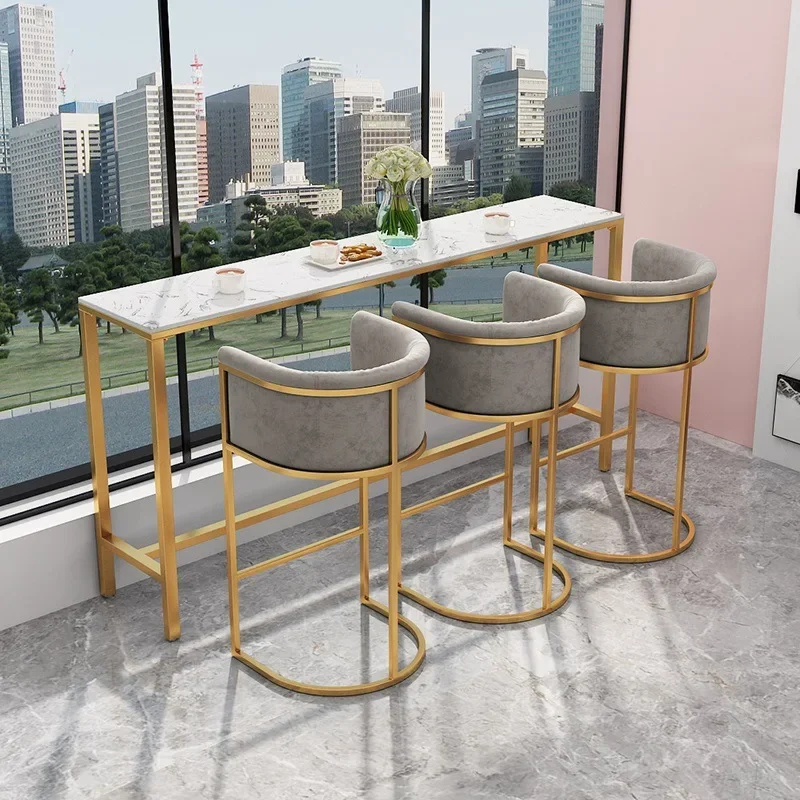 Pink High Bar Stools Nordic Designer Floor Luxury Lounges Dining Room Chairs Metal Salon Illas Comedores Furnitures BY003