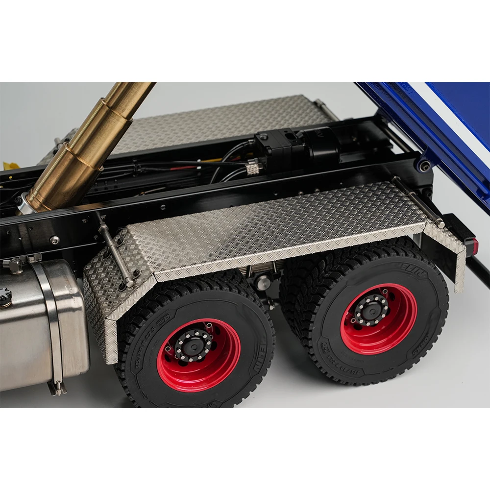 RC Truck Rear Fender Dual Axle Mud Flaps Stainless Steel Mudguard Wheel Cover for Tamiya 1/14 Rc Tractor Truck Tipper Dumper DIY