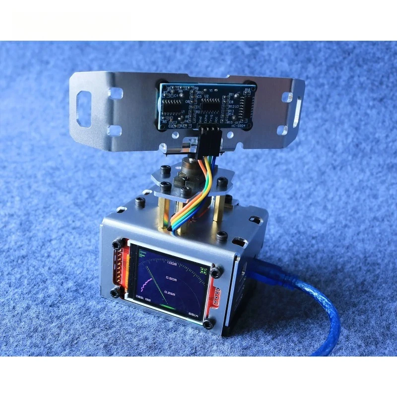 AAAA Ultrasonic Radar Programming Learning Kit MG90S Metal Gear Servo Motor Ultrasonic Detector 2 for DIY