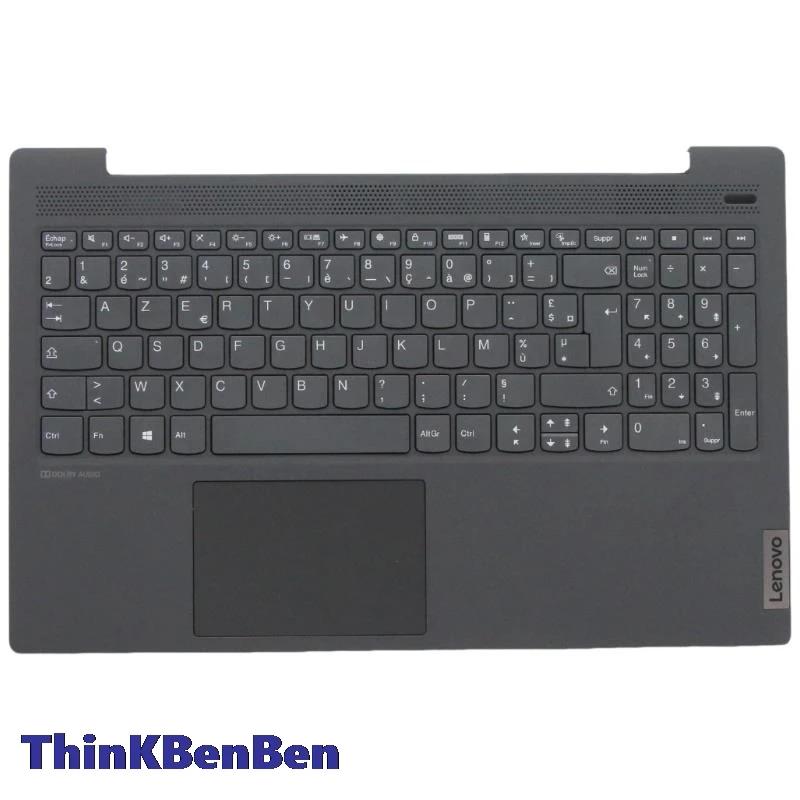 Capa Palmrest Case superior para Lenovo, Teclado Cinza, FR Francês, Ideapad 5, 15, ITL05, IIL05, ALC05, ARE05, 5CB0X56333, FR