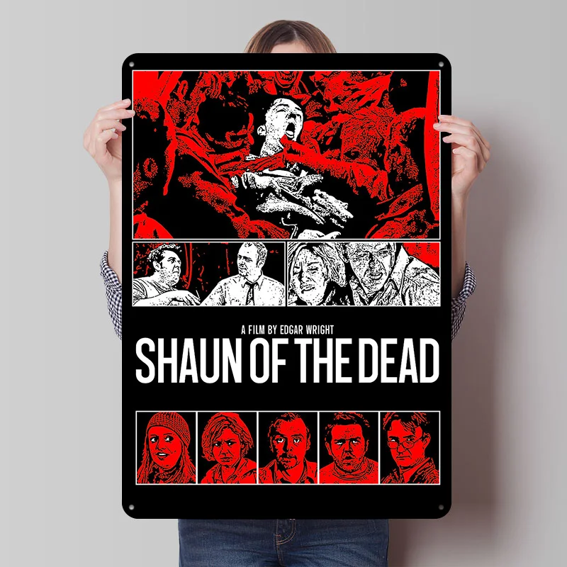 Shaun of the Dead Movie Tin Plaque Poster Customized Retro Wall Art Vintage Metal Signs for Room Home Decor Accessories Bar Arts