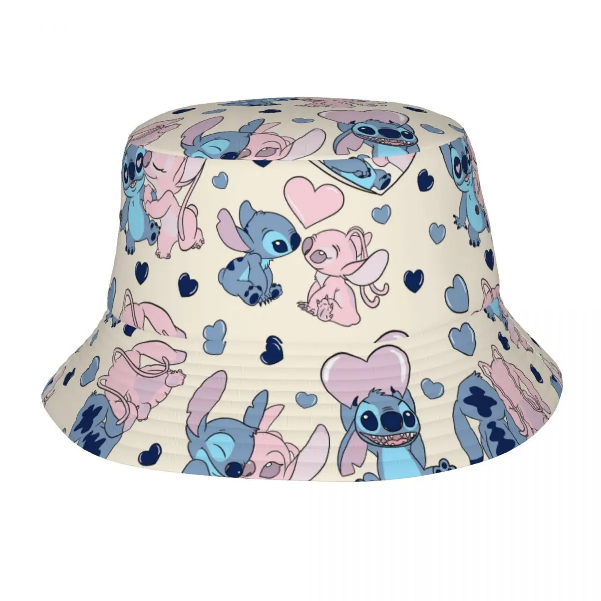 Casual Stitch And Angel Heart Bucket Hat For Unisex Lightweight Bob Hats Caps Travel Headwear