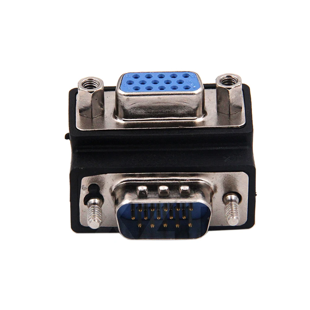 90-градусный прямоугольный адаптер VGA SVGA «папа» к VGA 15-контактному «мама» для монитора для ПК, ноутбука, ТВ