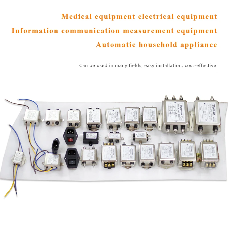 Power entry Module double IEC 320 C14 AC socket EMI EMC noise filter with boat switch with double fuse holder