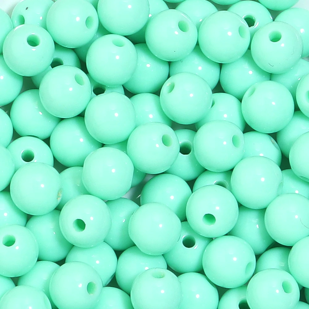 10-100Pcs/Lot 6-20mm Solid Color Round Acrylic Beads Loose Spacer Beads For Jewelry Making DIY Bracelet Necklace Accessories