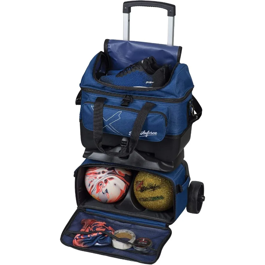 KR Strikeforce Hybrid X Bolsa de bolos con cuatro bolas con compartimento para zapatos para uso en torneos y práctica Fa de poliéster duradero