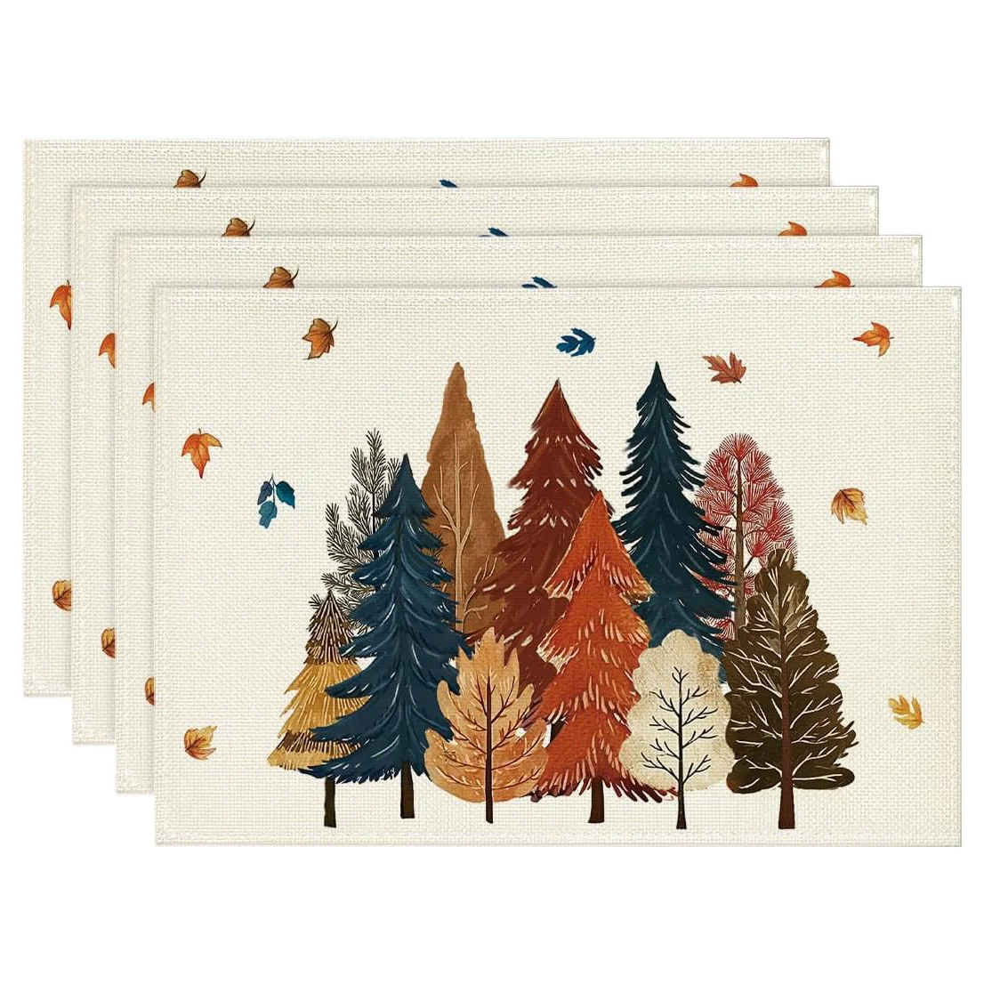 1PC  Autumn Forest Fallen Leaves Placemat, Durable & Stain-Resistant, Daily Dining or Holiday Table Mat