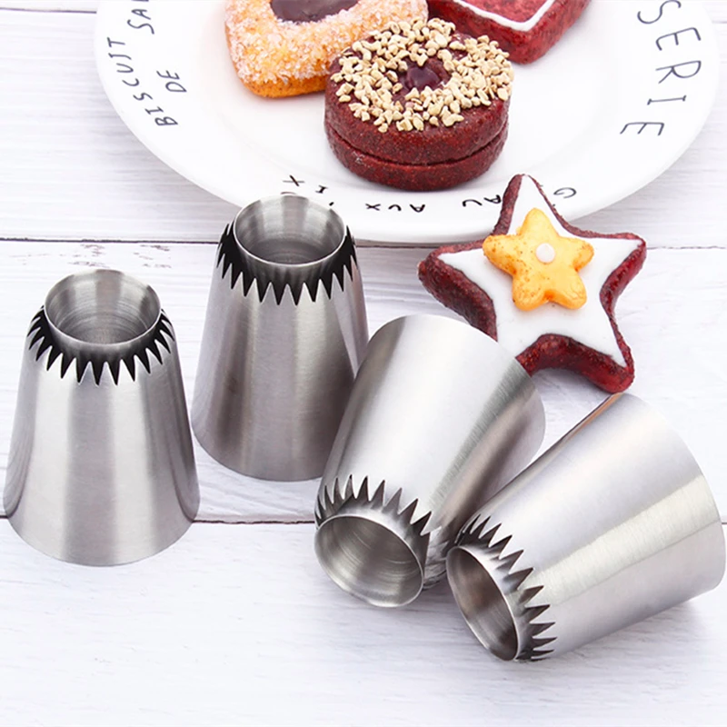 Stainless Steel Cream Cookies Nozzles Icing Piping Cake Pastry Tips Chocolate Fondant Mouth Kitchen Baking Decorating Tools