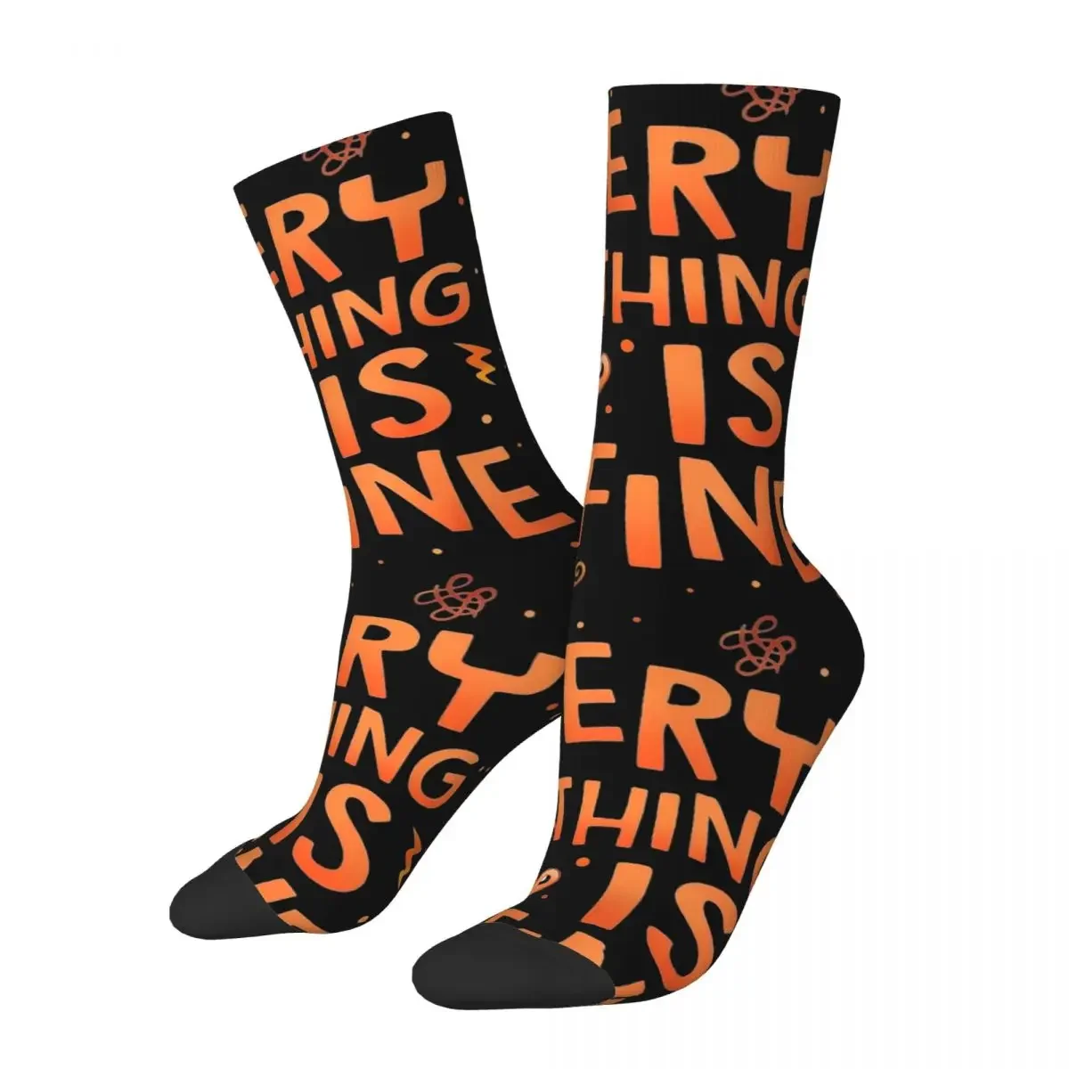 New Male Men Socks Casual Everything Is Fine Anxiety Inside Out Sock Cartoon High Quality Women Socks Spring Summer Autumn