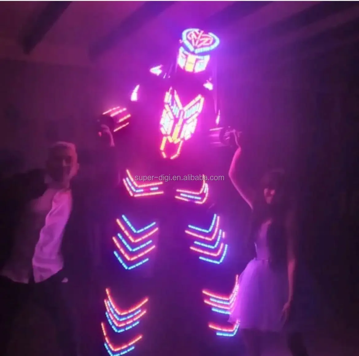 LEDライト付きロボットコスチューム,ステージウェア,ショー,音楽祭,結婚式のパーティー,高級品