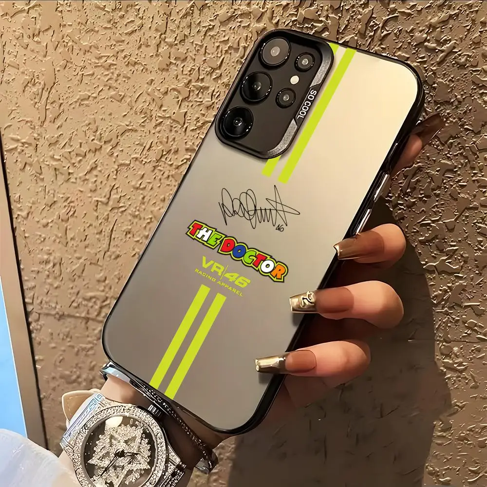 Motorcycle Rossi VR46 Phone Case for Samsung Galaxy A57 56 55 54 52 37 36 35 34 27 26 25 17 16 5G Colorful Silver Cover