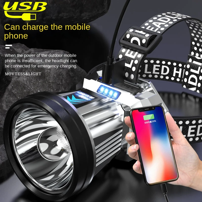 

Super Bright Head Led Light USB C Rechargeable Headlamp Waterproof Fishing Camping Lantern Outdoor Power Bank Head Flashlight