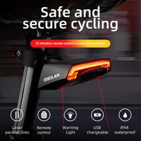 MEILAN X5 Bike Light Smart USB LED Wireless Remote Control Bicycle Rear Light MTB Road Laser Turn Signal Cycling Lamp Taillights