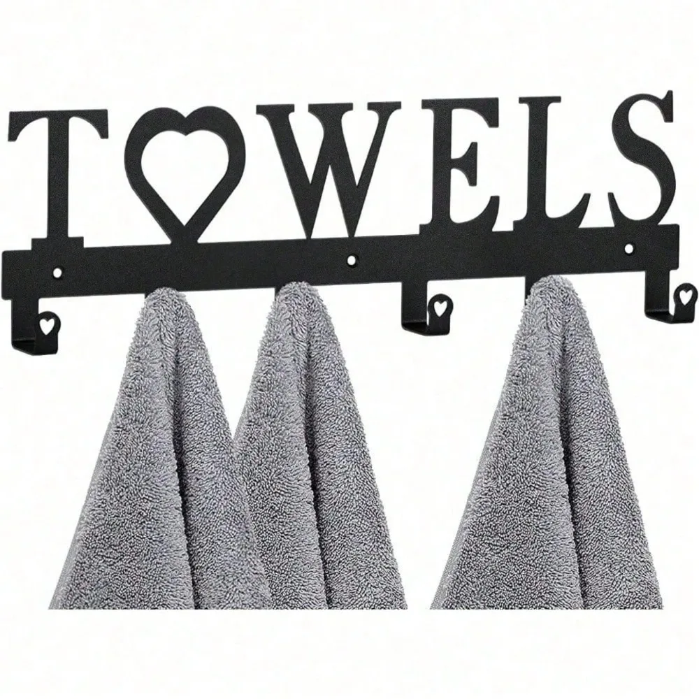 1 قطعة رف منشفة من الحديد المطاوع الأسود ، ديكور المنزل/المطبخ/الحمام ، هدية عيد الميلاد/الهالوين