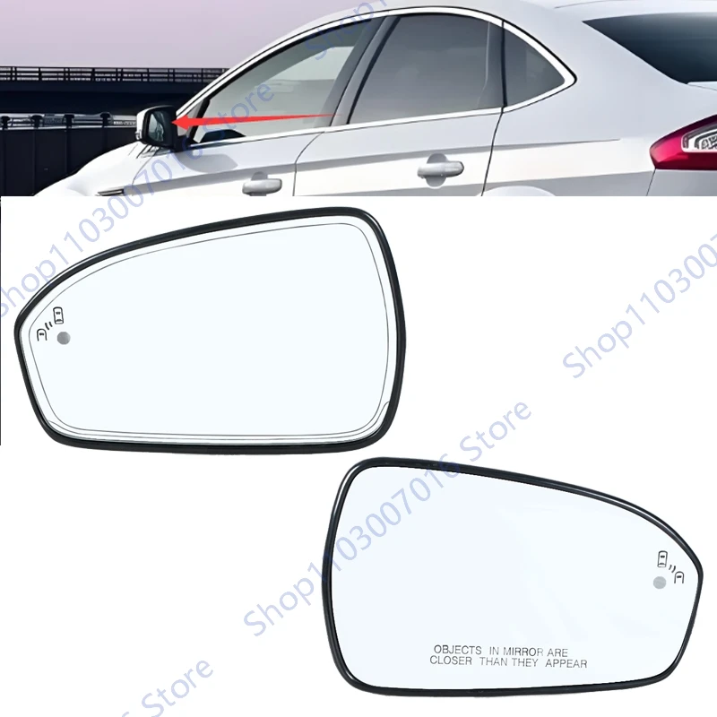 

Car Heated With Blind Spot Side Wing Rear view Mirror Glass Lens For Ford Mondeo 2013 2014 2015 2016 2017 2018 US Version