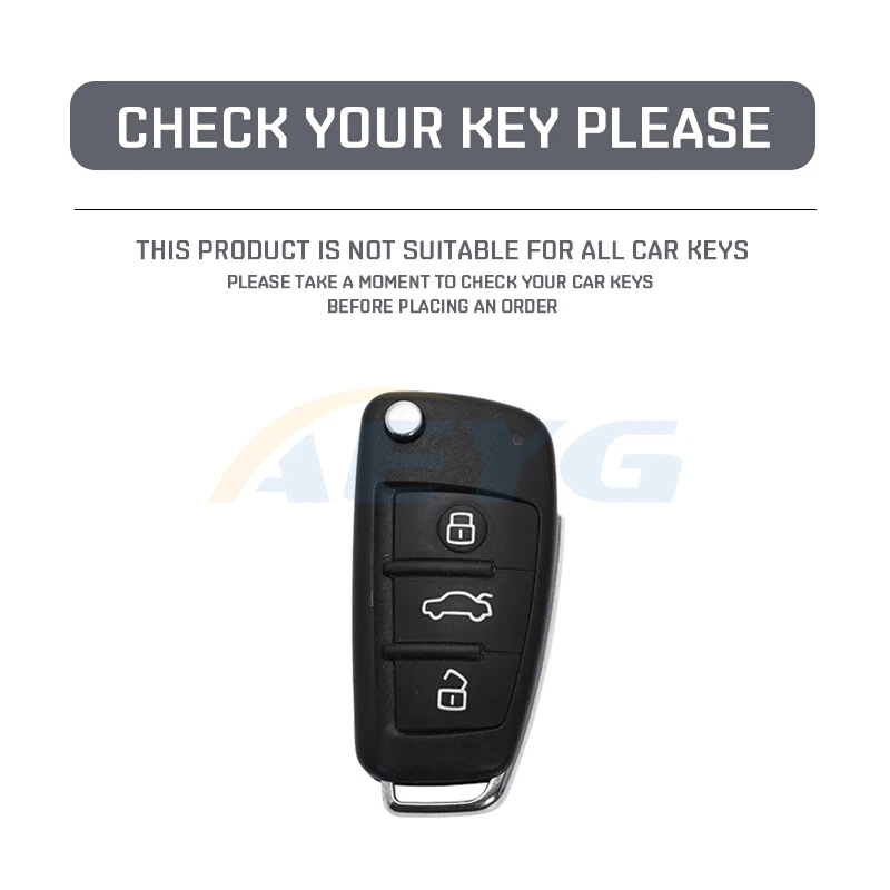 ABS Auto-Klappschlüssel-Gehäuse für Audi C6 R8 A1 A3 Q3 A4 A5 Q5 A6 S6 A7 B6 B7 B8 8P 8V 8L TT RS Sline Auto-Zubehör – Detail 1