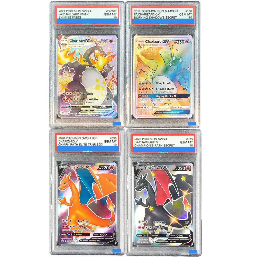 

Карта с рейтингом PTCG «сделай сам», английский Charizard Vmax GX V SHining Fates SV107 150/147 SwSh050 079/073 GEM MT 10, коллекционная карточная игра