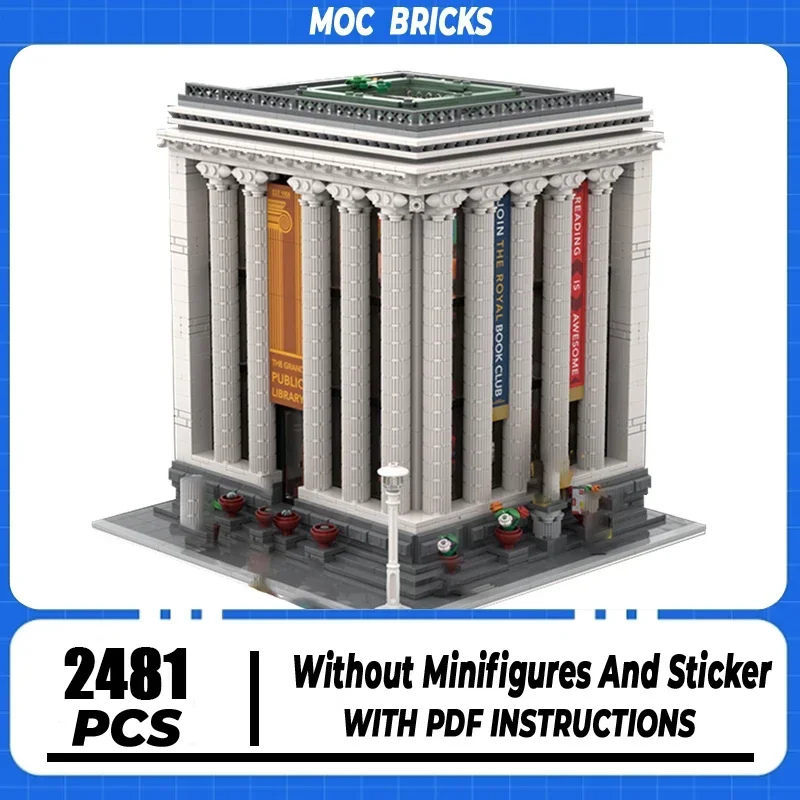 

City Street View Moc Building Bricks The Grand Public Library Model Building Technology Modular Block Construstion DIY Toy Gifts