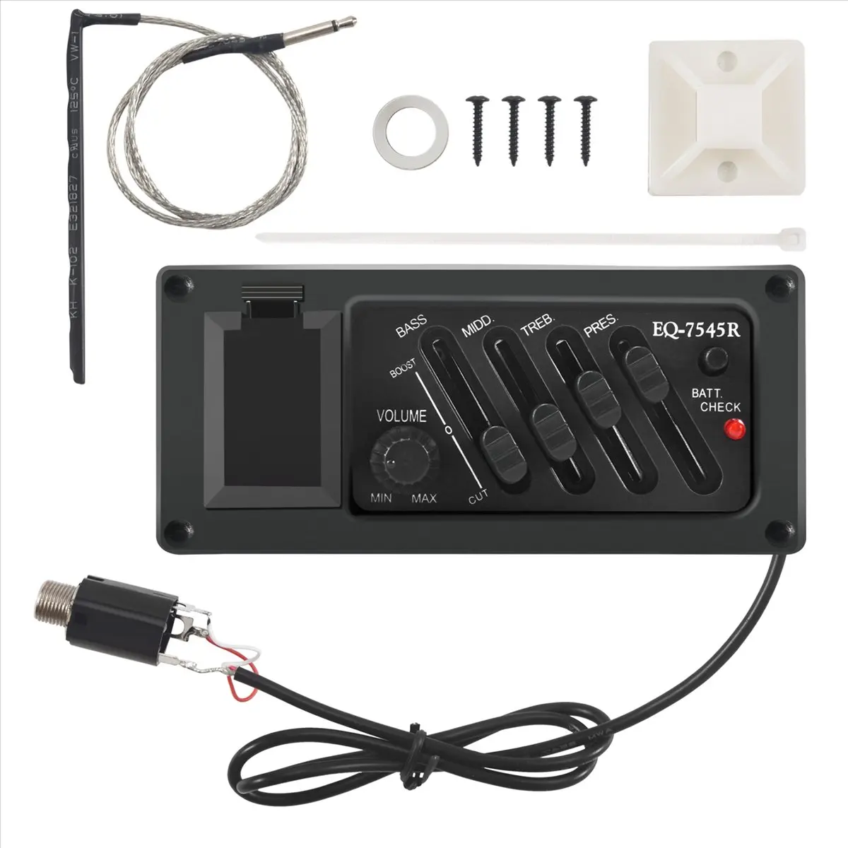 T34C 4-Band EQ Equalizer Piezo Pickup for EQ-7545R Pre-Amp Acoustic Guitar Preamp Amplifier Tuner