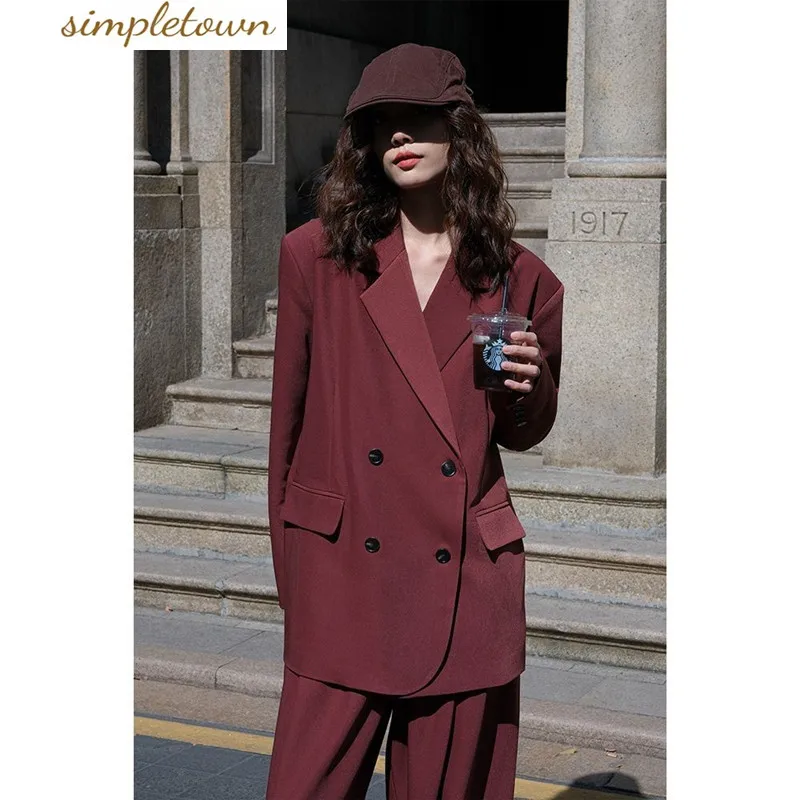 

Small Suit Jacket for Women 2023 New Spring Korean Wide Leg Long Pants Casual Pants for Women Two-piece Suit Set