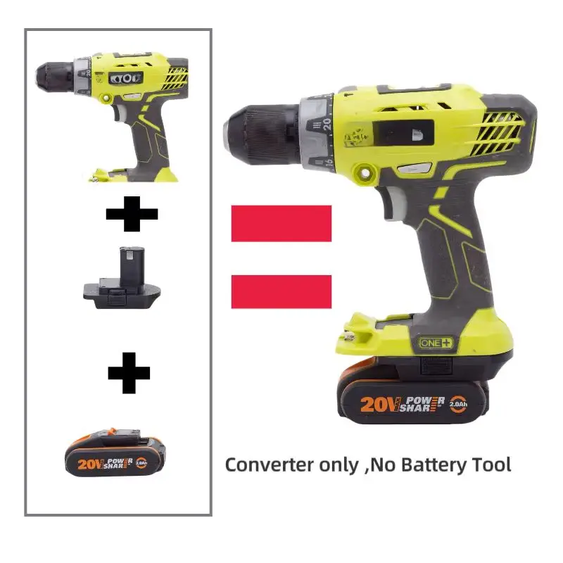 Batterij ﻿ Converter ﻿ Adapter voor Worx 4PIN 20V lithiumconversie naar Ryobi 18v tool ﻿ Converter (exclusief gereedschap en batterij)