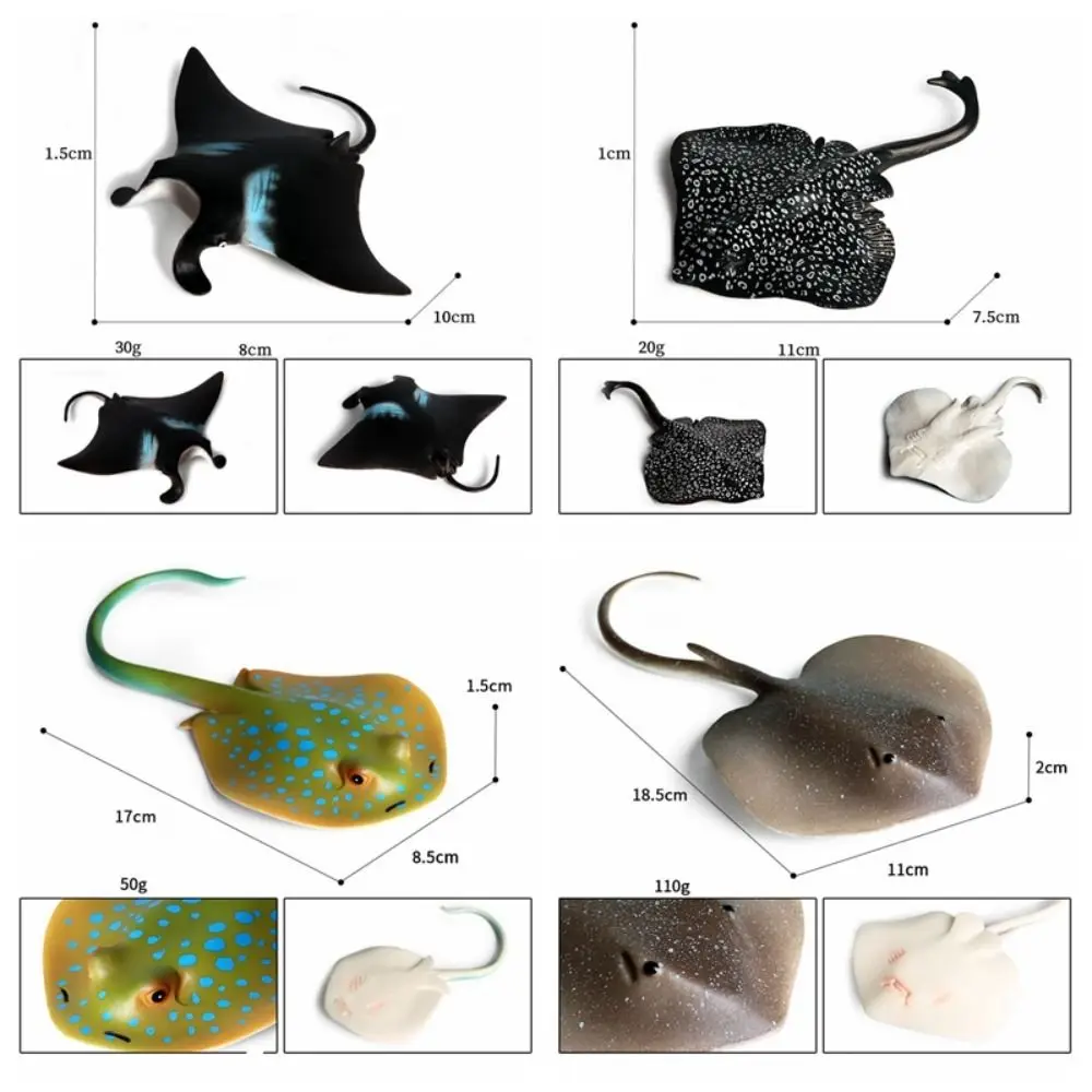 Simulação manta ray modelo de peixe em miniatura figuras de animais do oceano cognição marinha vida estatuetas de ação crianças brinquedo