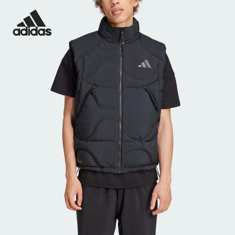 Adidas Sports Men's Wind Resistant Warm Stand Neck Down Vest JG5937