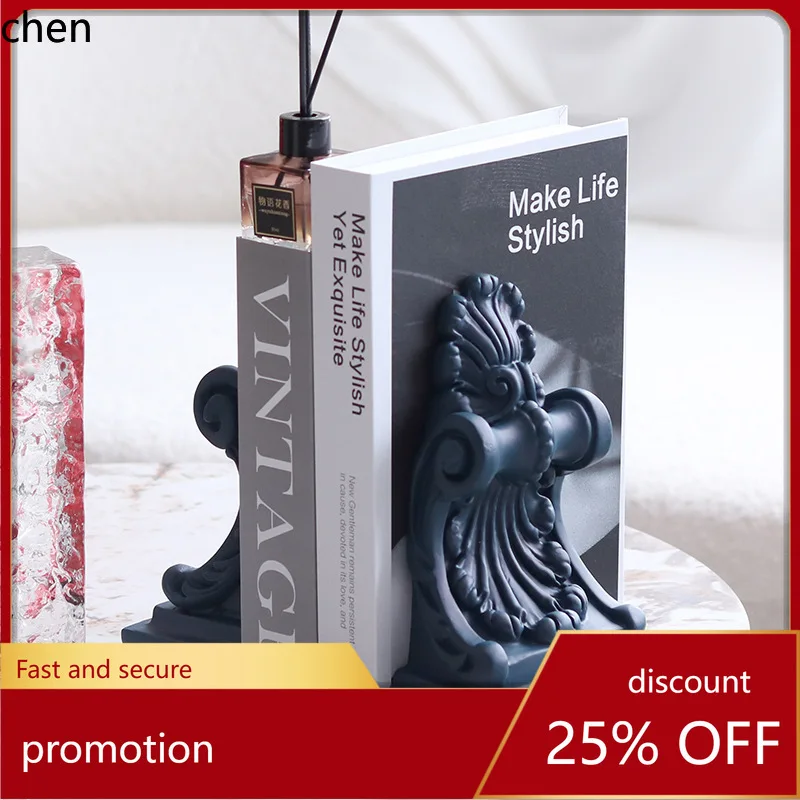 

H1 Bookend with Artistic Carving, Abstract Desk Ornament for Model Homes, Offices, and Sales Centers