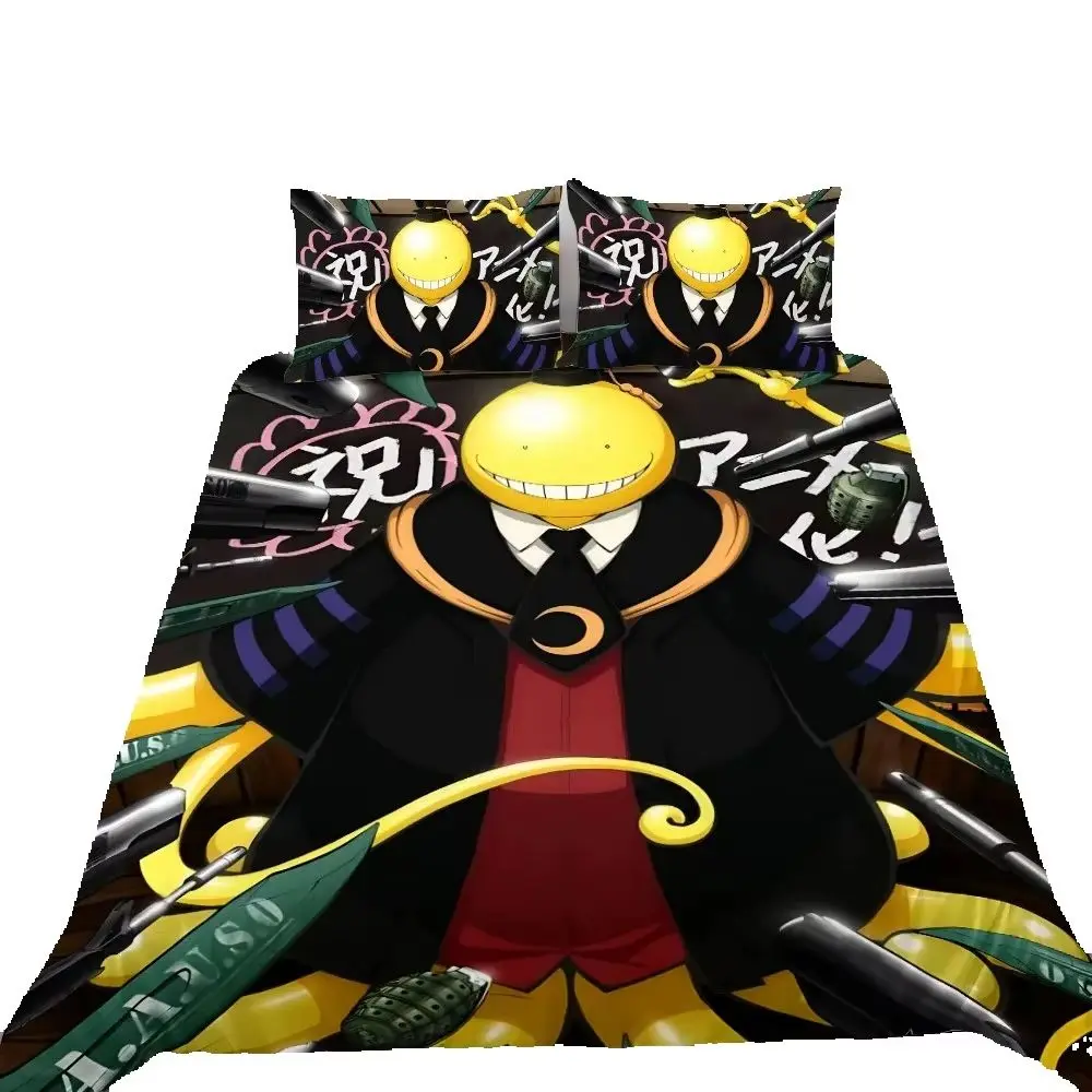 Assassination Classroom Comforter Bedding Set,Anime Duvet Cover Bed Set Quilt Cover Pillowcase,King Queen Size Bedding Set Boy
