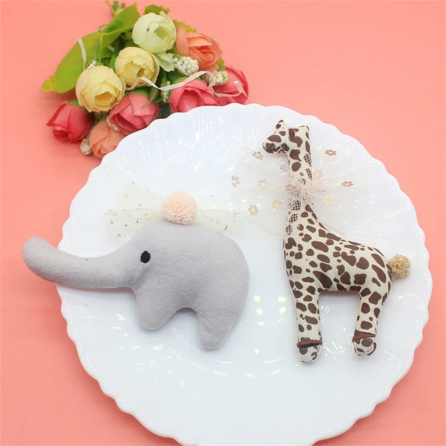 5Pcs/Lot Cute Cartoon Giraffe Lephant Appliques For DIY Handmade Children Hair Clip Accessories Hat Cloth Bag Brooch Patches New