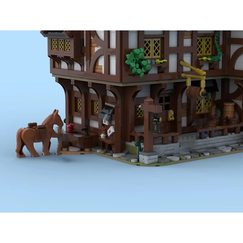 3963PCS MOC 중세 성 하우스 빌딩 호텔 모델 DIY 조립 빌딩 블록 장난감 어린이 휴일 생일 선물