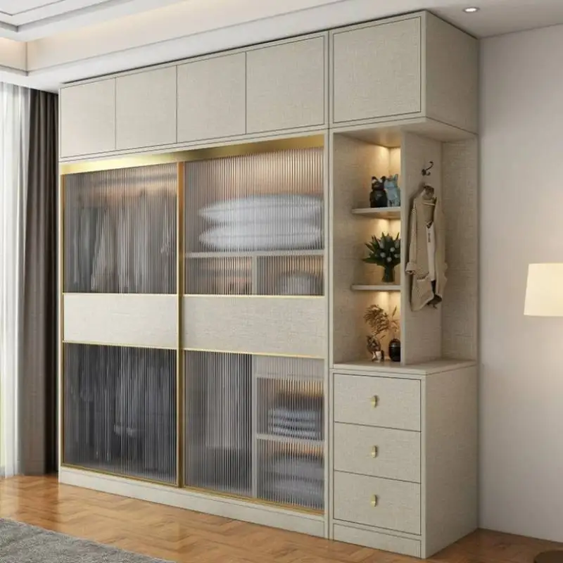 Tall Sliding Customized Wardrobes Glass Store Display Storage Wardrobes Clothes Lounges Small Armarios Para Ropa Furniture Home