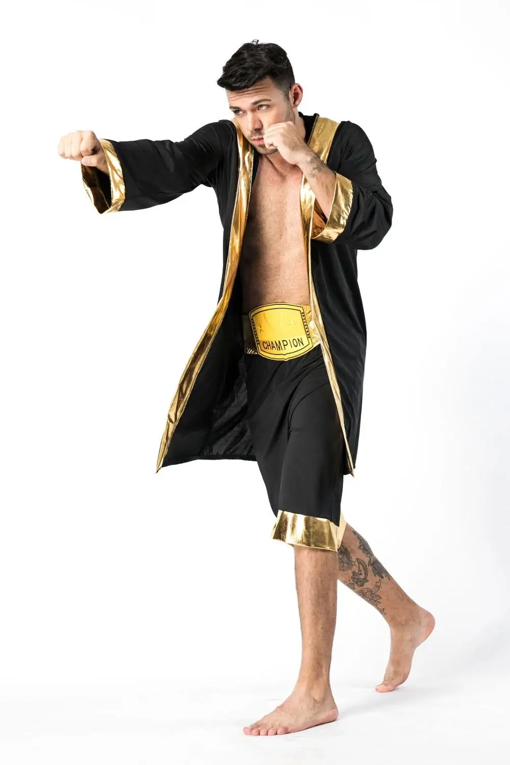 Halloween Carnival Cosplay Boxing Costume Adult Champion Boxer Robe with Gold Belt Suits Cosplay Cool Style Boxing Match Uniform - Image 5