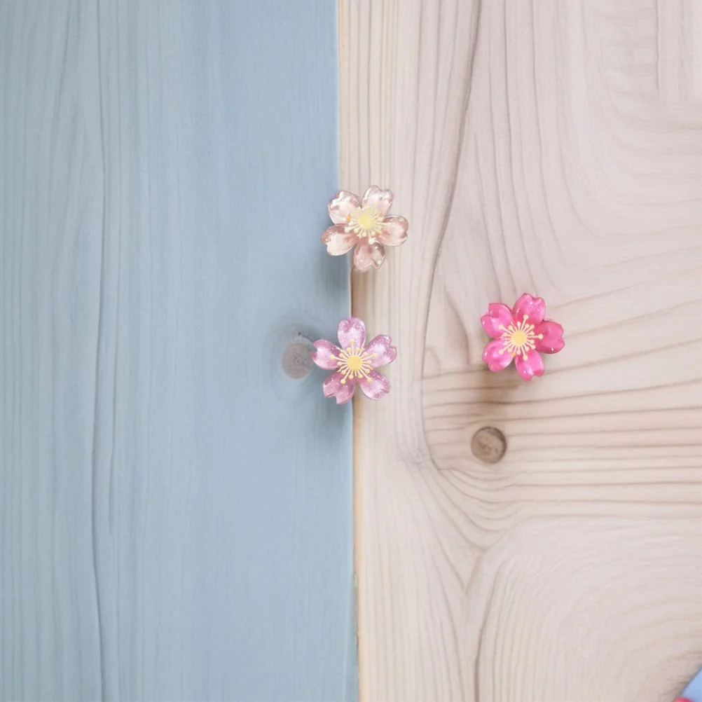 30 قطعة زهر الكرز دفع دبابيس الراتنج شقة رئيس الزخرفية الإبهام المسامير لمكتب المدرسة المنزل لوحة الإعلانات مسامير الأزهار لطيف