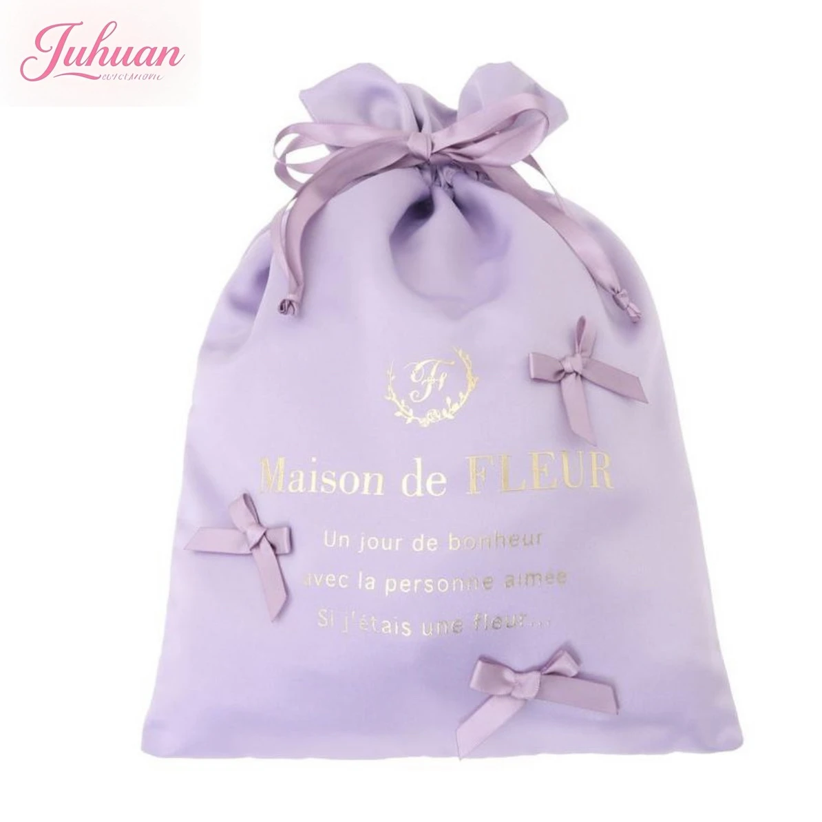 Japanese new bow macaron ribbon bundle storage travel drawstring bag replacement liner bags storage bag for women