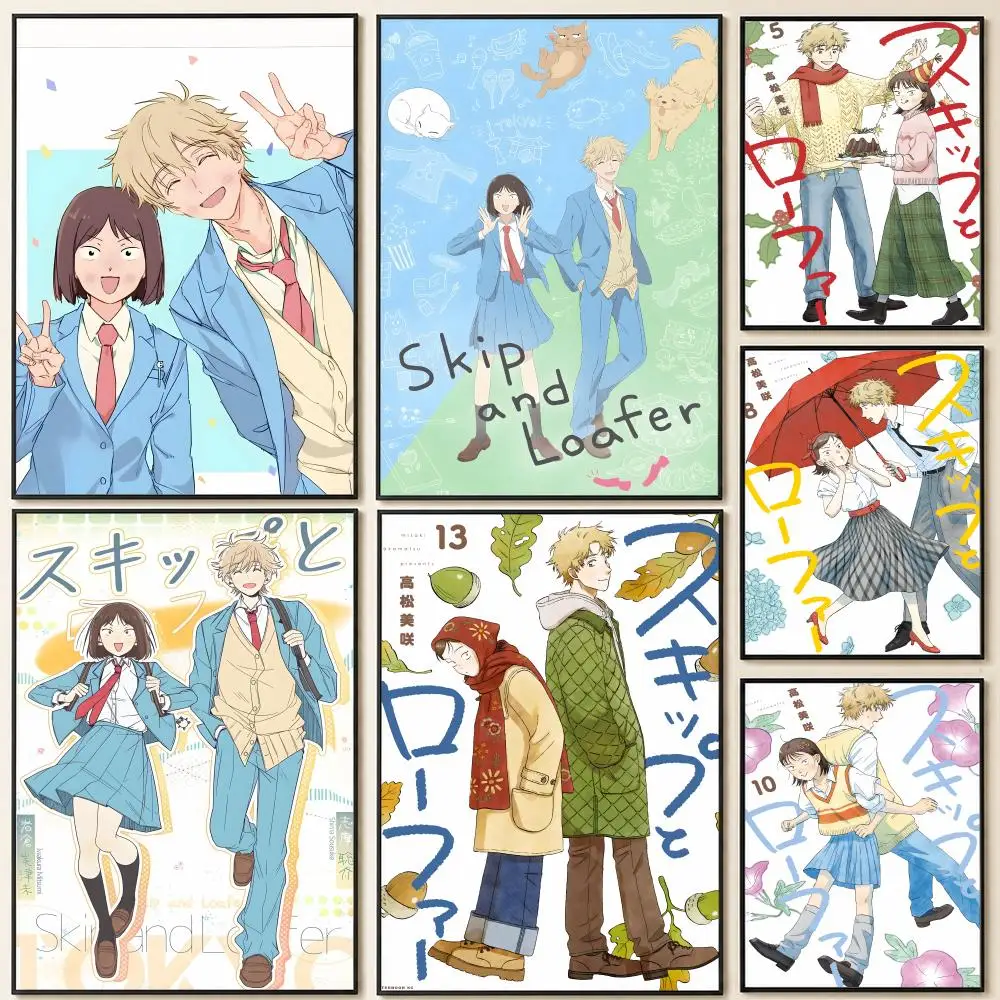 Manga S-Skip and L-Loafer Poster HD Self Adhesive Wall Poster Waterproof Removable No Fade for Bedroom Living Room Decor
