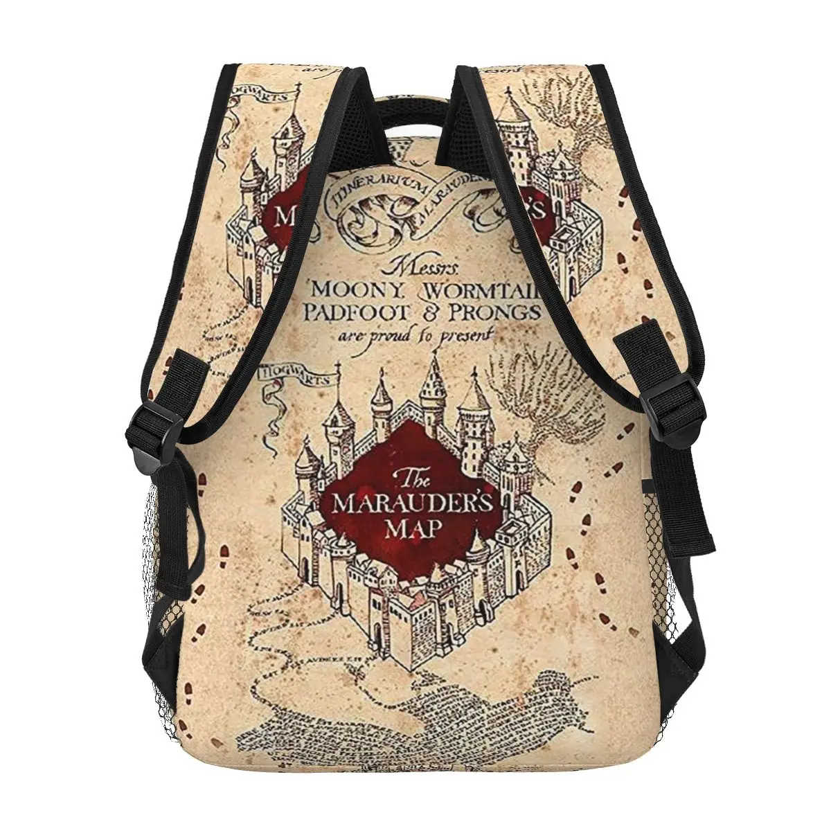 Beige Map The Marauders Map Backpack Hot Sale Daypack Large Capacity Kids BookBag School Bag Shoulder Bags for Men Women view 5
